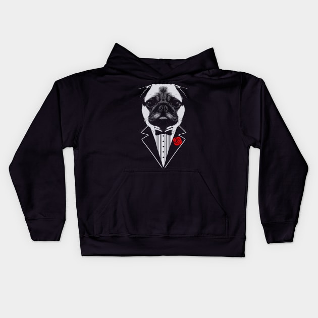 Mr.Pug Kids Hoodie by clingcling